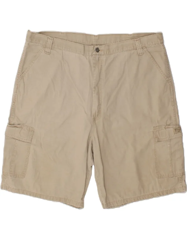 WRANGLER Mens Cargo Shorts W42 2XL Beige Cotton