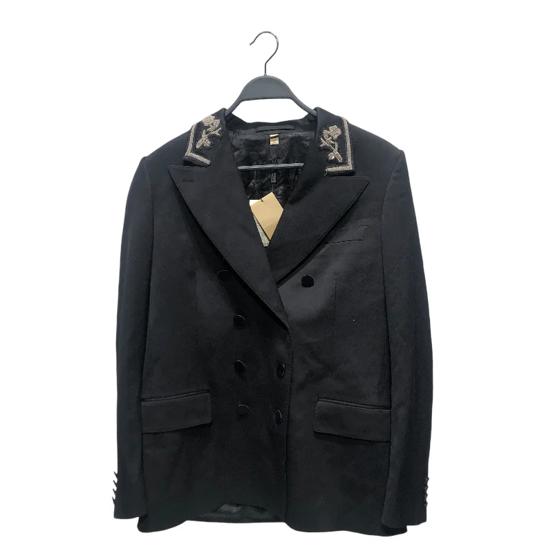 BURBERRY LONDON/Jacket/12/BLK/blazer with embroidered collar