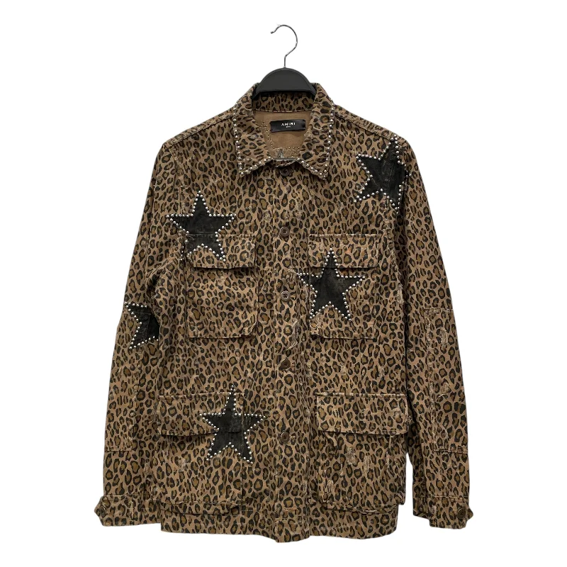 AMIRI/Studded Star Print Leopard Shirt Jacket/S