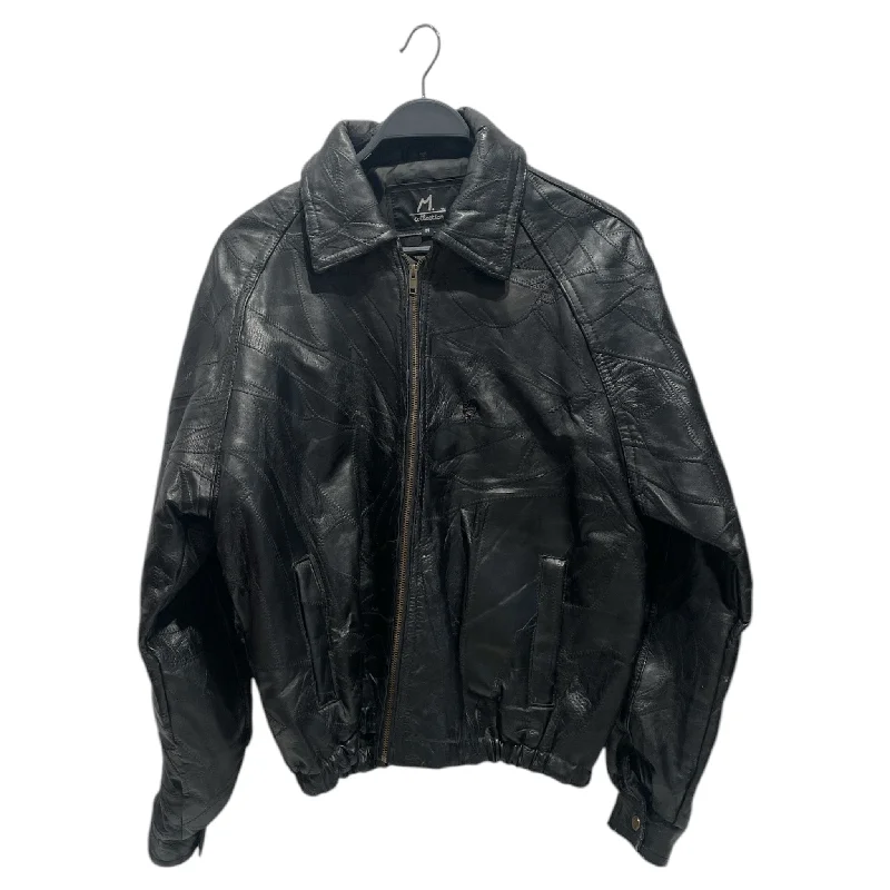 M collection/Leather Jkt/M/Leather/BLK/Single Breasted/stictched leather jacket