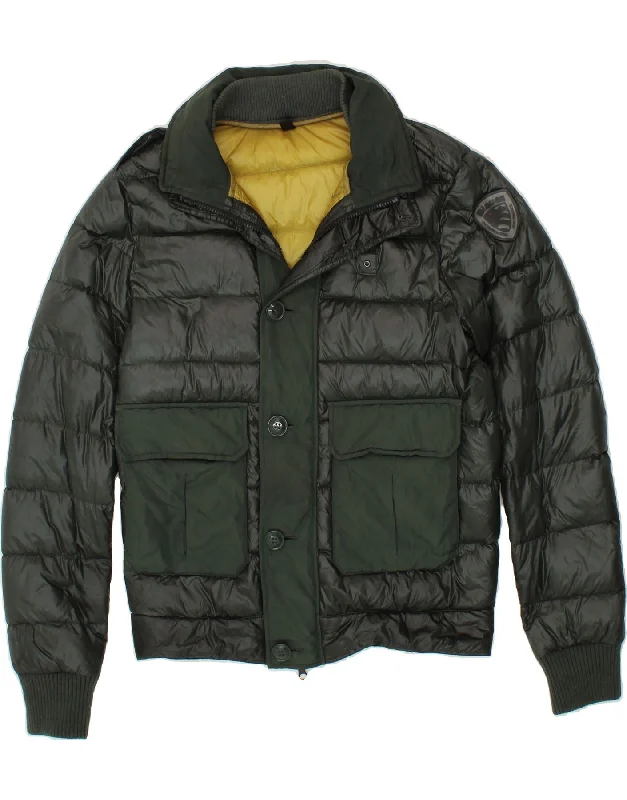 BLAUER Mens Padded Jacket UK 38 Medium Green Polyamide