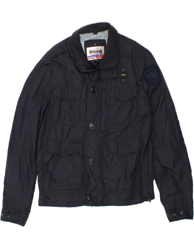 BLAUER Mens Utility Jacket UK 42 XL Navy Blue