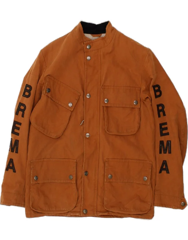 BREMA Mens Graphic Utility Jacket IT 48 Medium Brown Polyester