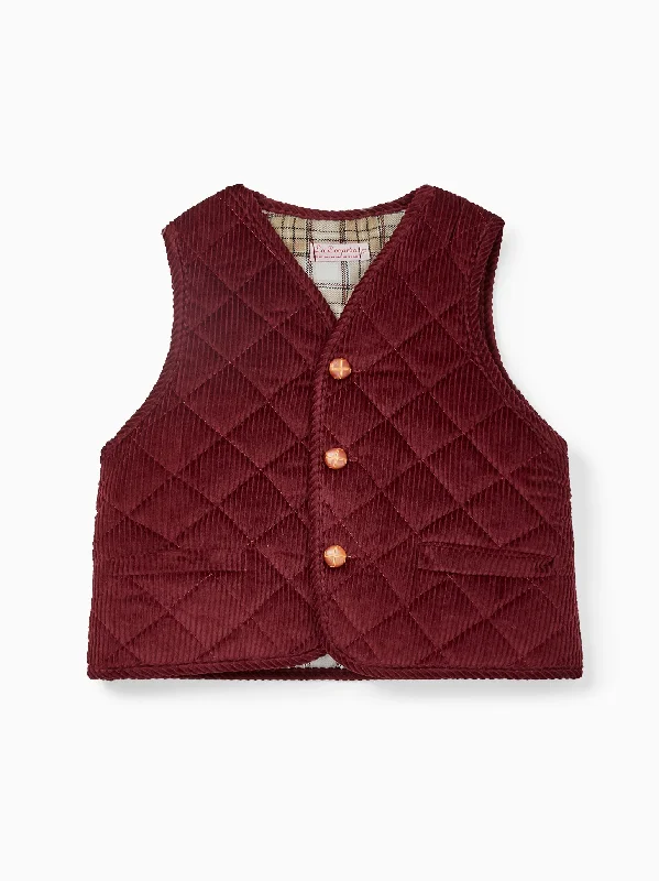 Burgundy Caza Kids Sleeveless Jacket