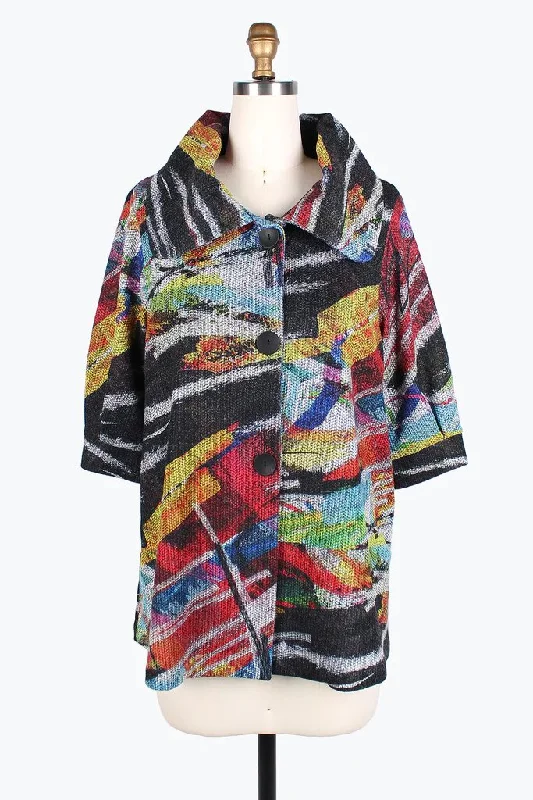 Damee Abstract Painting Swing Jacket 4824-MLT