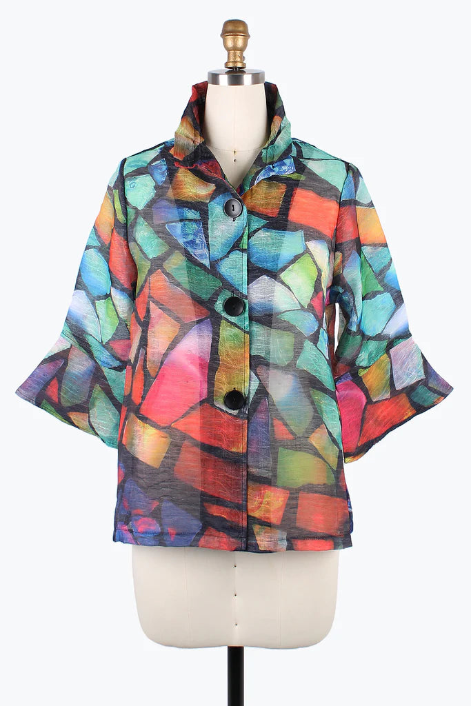 Damee Rainbow Glass Double Organza Jacket 2400-MLT