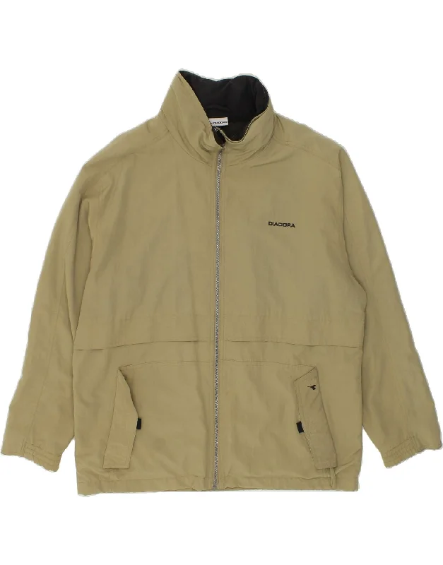 DIADORA Mens Rain Jacket UK 42 XL Beige Polyamide