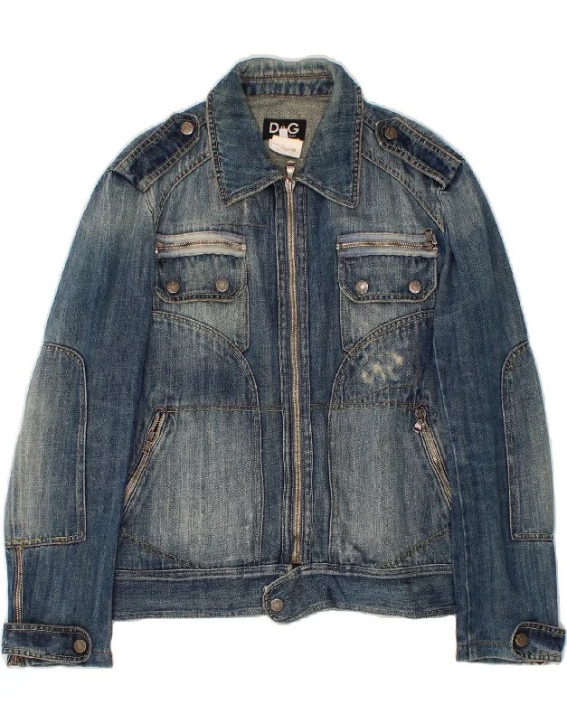 DOLCE & GABBANA Mens Denim Jacket IT 48 Medium Blue Cotton