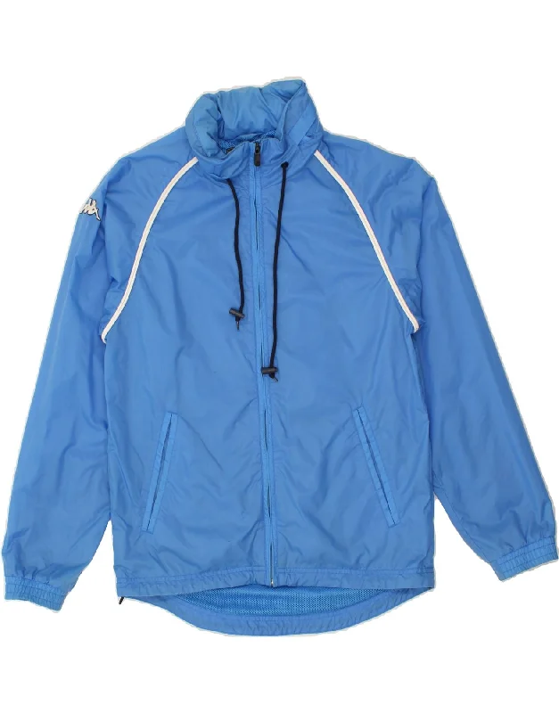 KAPPA Mens Hooded Rain Jacket UK 36 Small Blue Polyamide