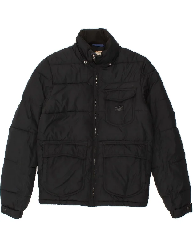 LEE Mens Padded Jacket UK 36 Small Black Polyester