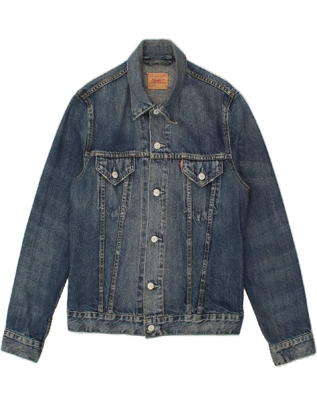 LEVI'S Mens Denim Jacket UK 36 Small Blue Cotton