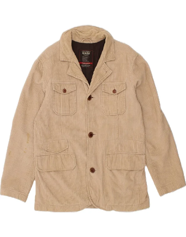 MASH Mens Corduroy Jacket UK 38 Medium Beige Cotton