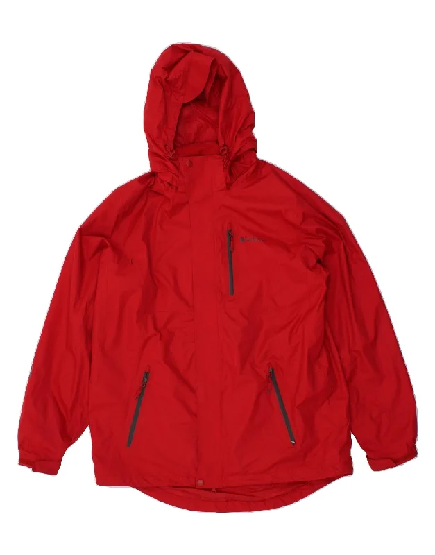 MOUNTAIN WAREHOUSE Mens Hooded Rain Jacket UK 38 Medium Red Nylon