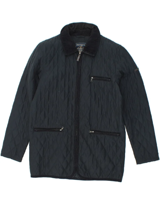 NAVIGARE Mens Quilted Jacket UK 44 2XL Navy Blue