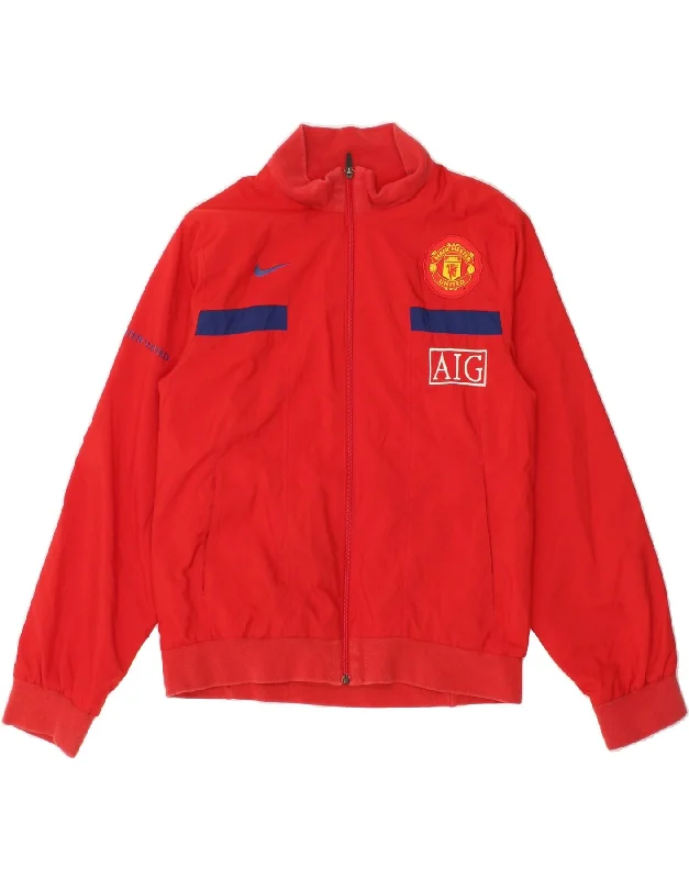 NIKE Mens Manchester United Graphic Bomber Jacket UK 36 Small Red