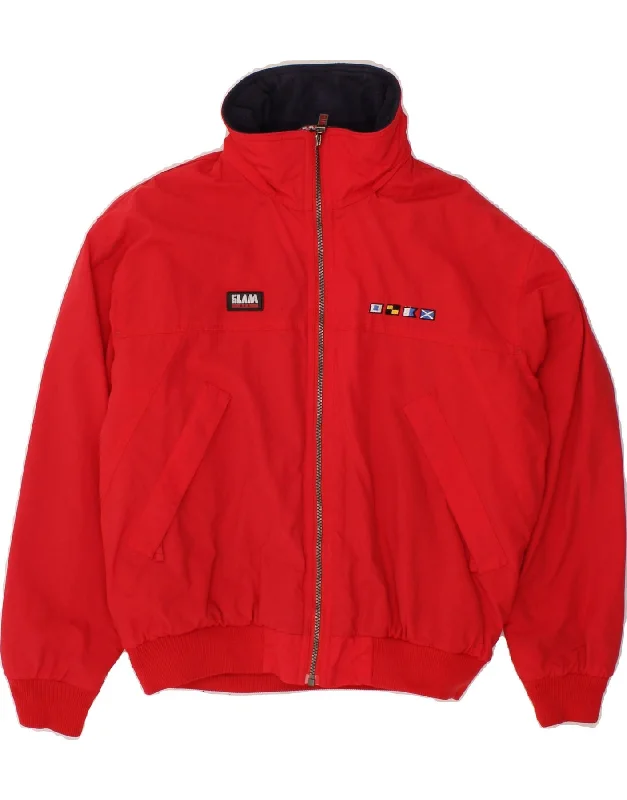 SLAM Mens Bomber Jacket UK 34 XS Red Nylon