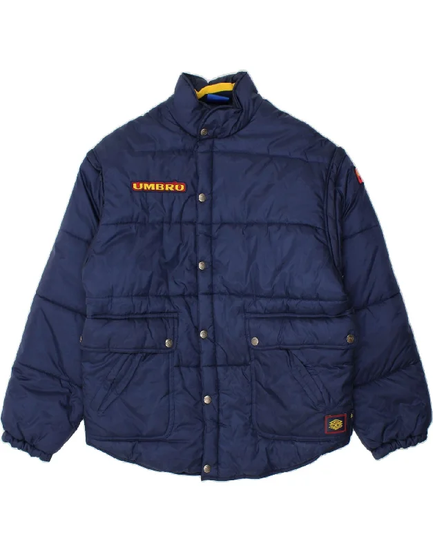 UMBRO Mens Padded Jacket UK 40 Large Navy Blue Nylon