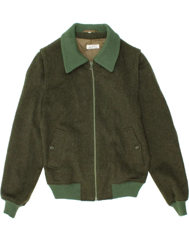 VINTAGE Mens Bomber Jacket UK 36 Small Green