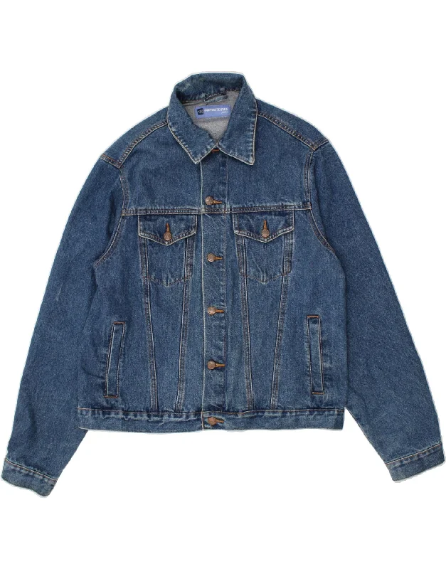 VINTAGE Mens Denim Jacket UK 42 XL Blue Cotton