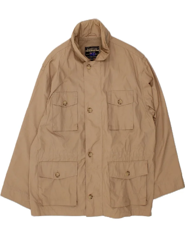 WAMPUM Mens Utility Jacket UK 42 XL Beige Polyester