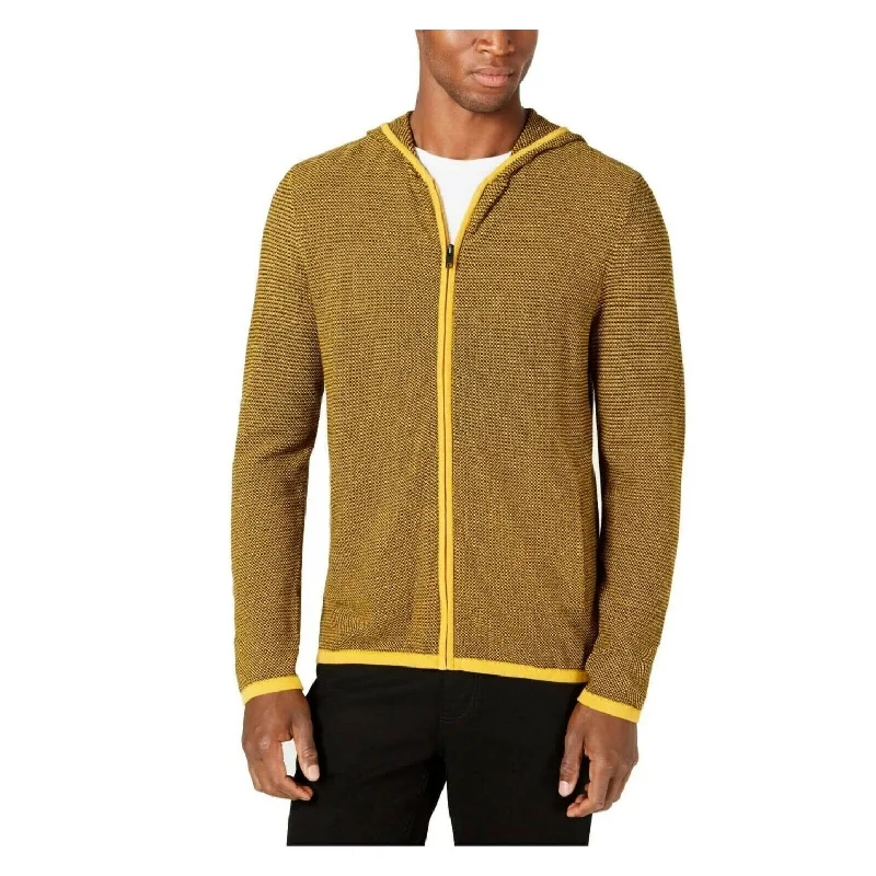 Alfani Men's Sweater Hoodie Yellow Size Small