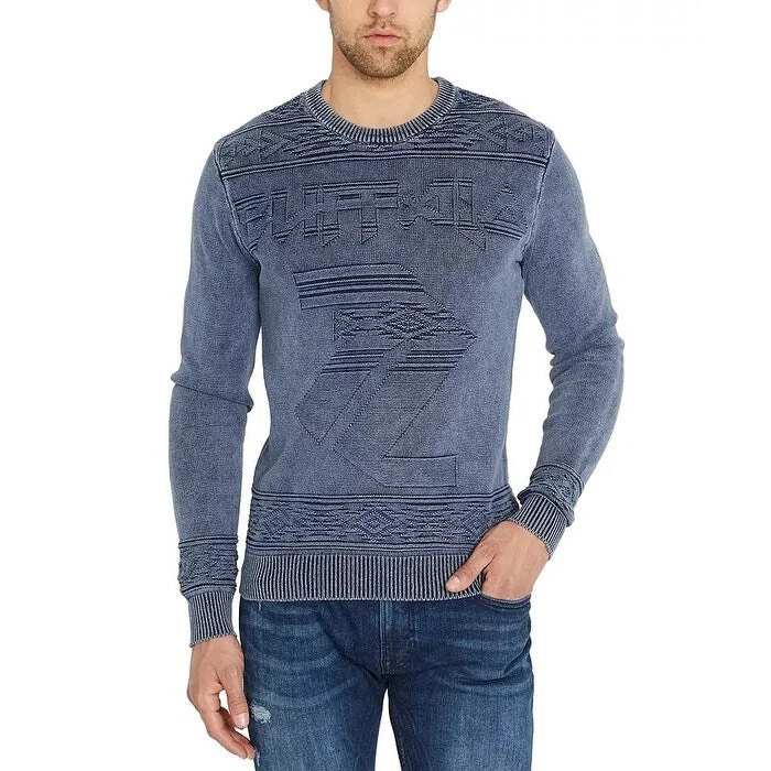 Buffalo David Bitton Men's Wilso Jacquard Knit Sweater Blue Size Medium