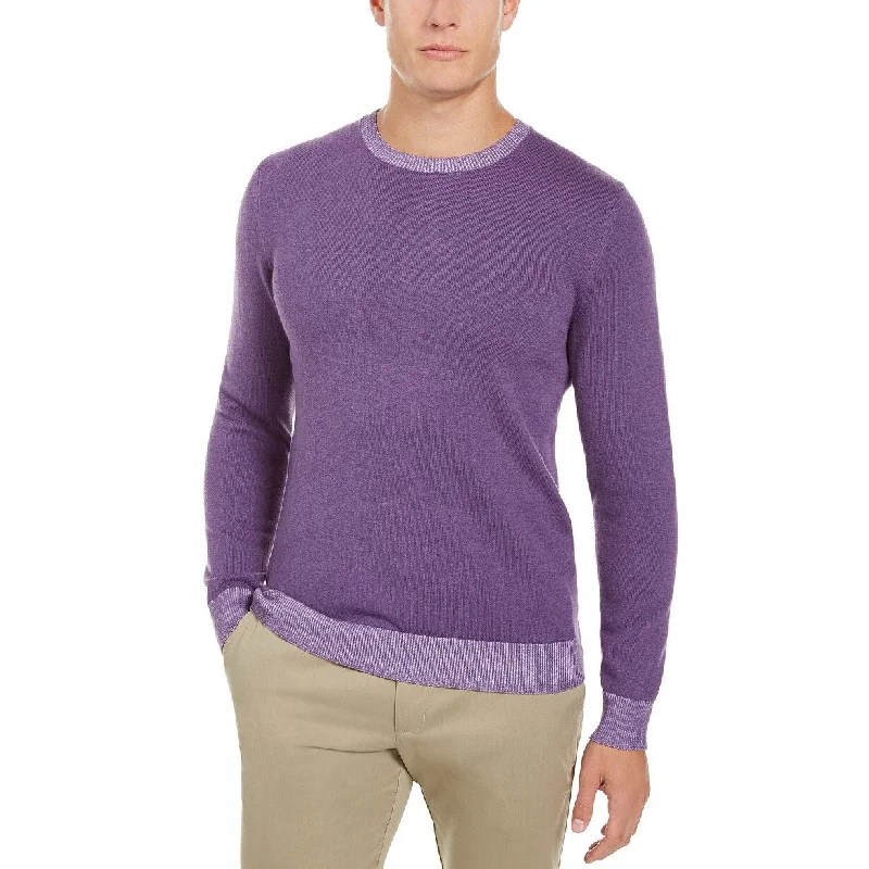 Tasso Elba Men's Crew Neck Sweater Purple Size Medium