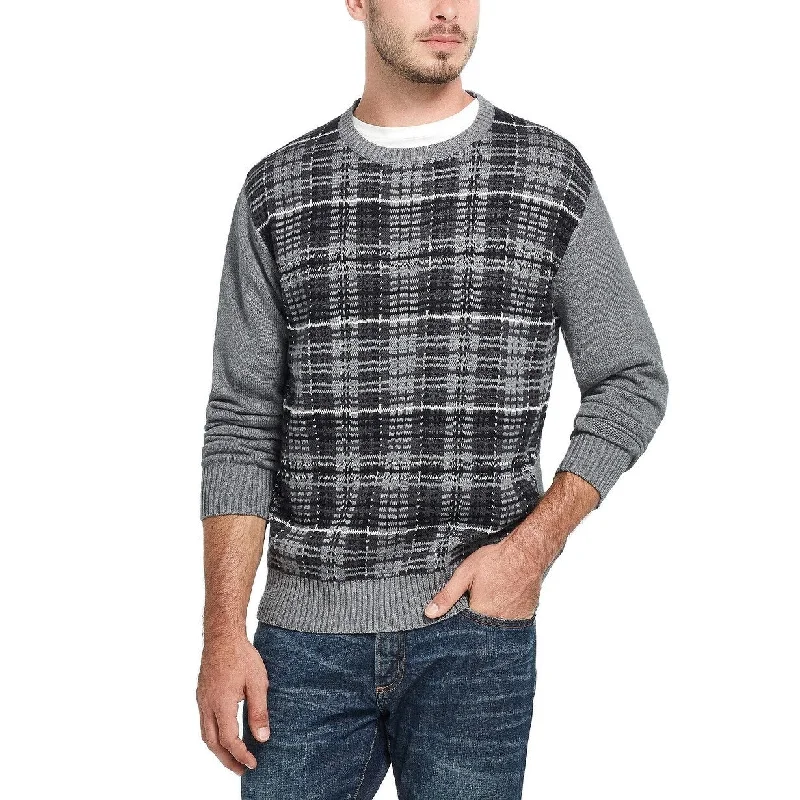 Weatherproof Vintage Men's Plaid Sweater Gray Size Extra Large