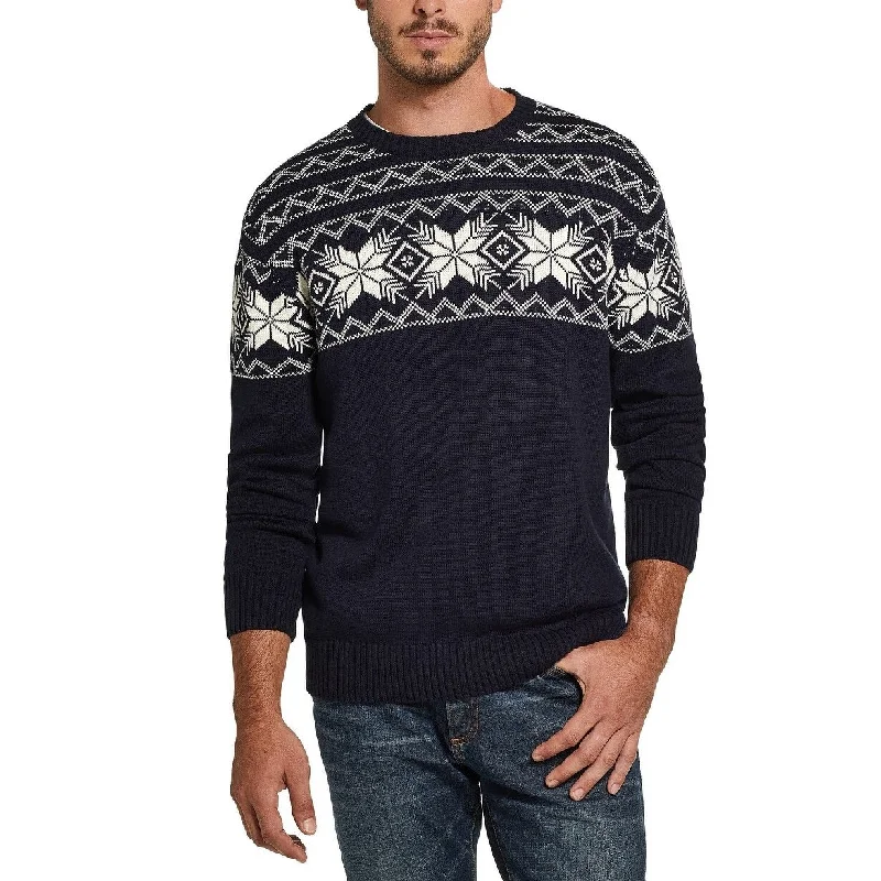 Weatherproof Vintage Men's Snowflake Pattern Sweater Navy Size Large - Lrg Medreg