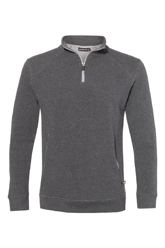 Badger Mens FitFlex Moisture Wicking 1/4 Zip Sweatshirt w/ Pockets - Charcoal Grey