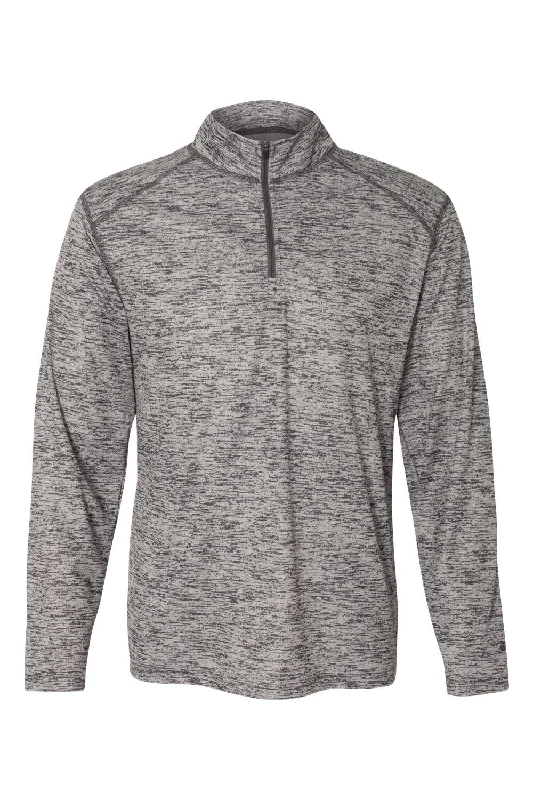 Badger Mens Tonal Blend Moisture Wicking 1/4 Zip Sweatshirt - Graphite Grey Tonal Blend