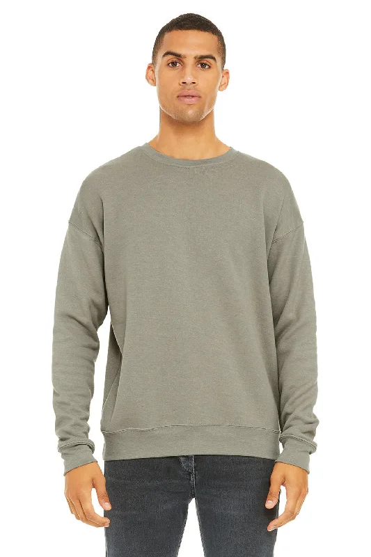 Bella + Canvas Mens Fleece Crewneck Sweatshirt - Heather Stone