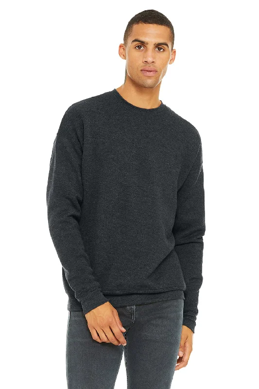 Bella + Canvas Mens Fleece Crewneck Sweatshirt - Heather Dark Grey