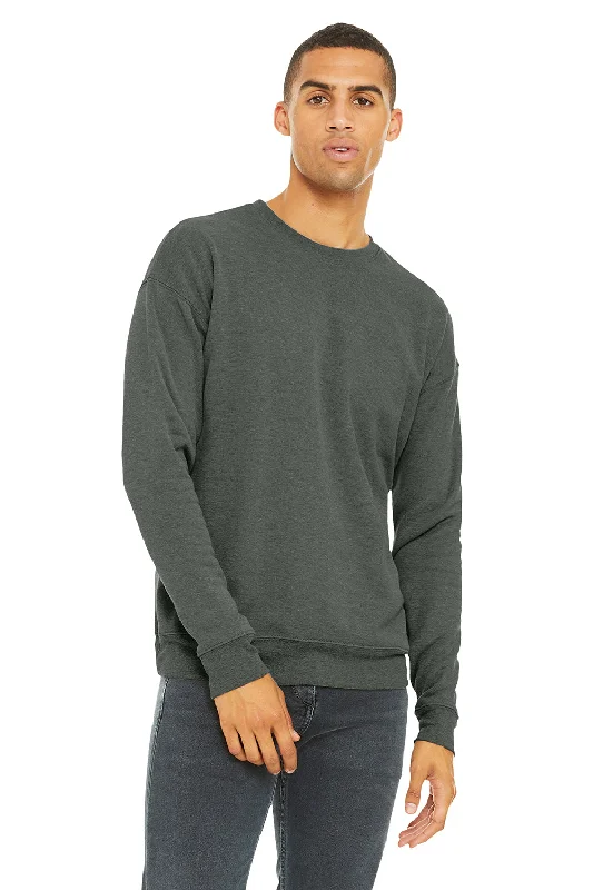 Bella + Canvas Mens Fleece Crewneck Sweatshirt - Heather Deep Grey