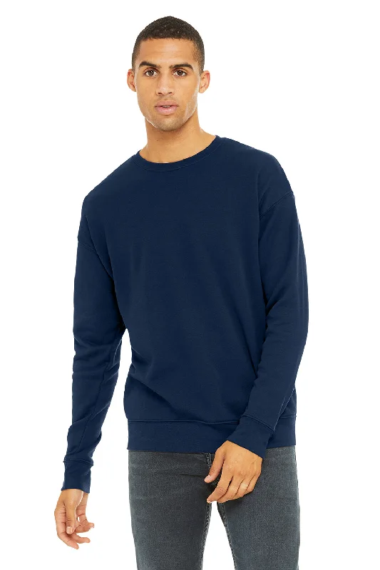 Bella + Canvas Mens Fleece Crewneck Sweatshirt - Navy Blue