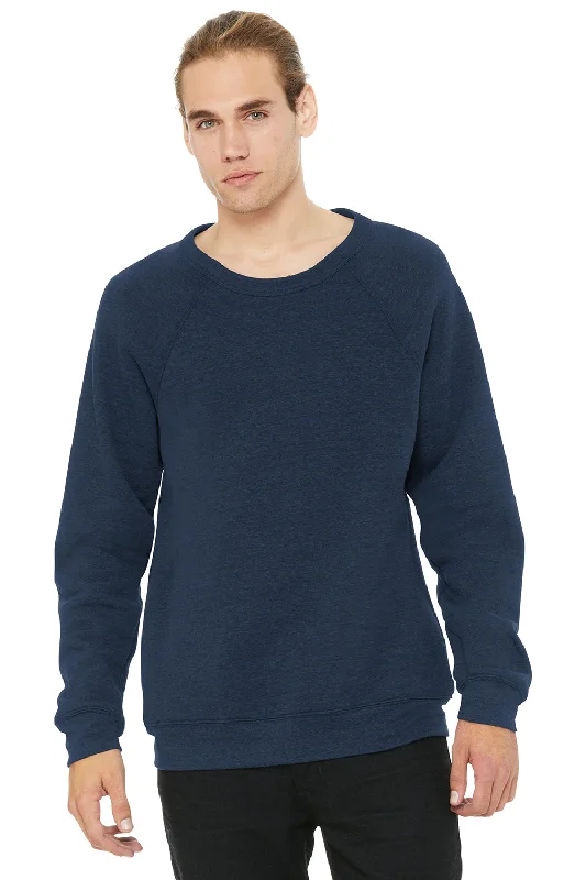 Bella + Canvas Mens Sponge Fleece Crewneck Sweatshirt - Heather Navy Blue