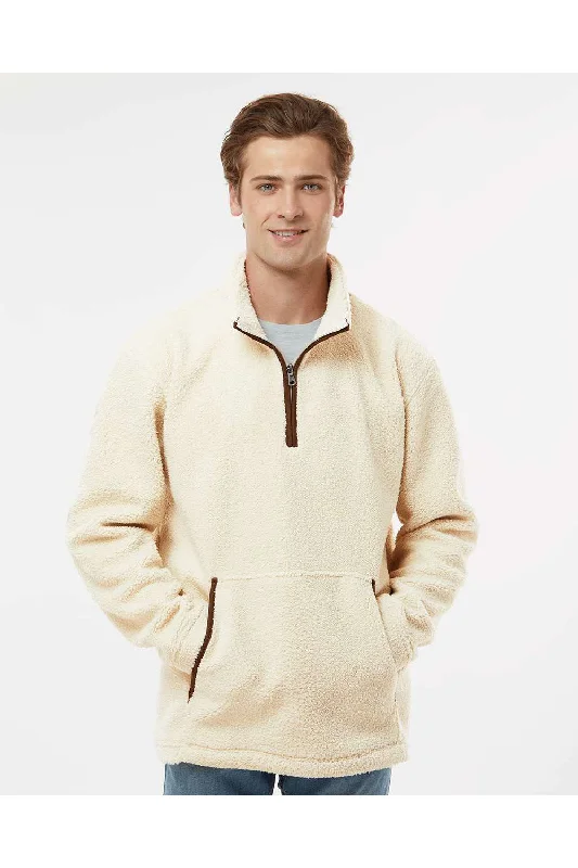 Boxercraft Mens Everest Fleece 1/4 Sweatshirt w/ Pouch Pocket - Natural