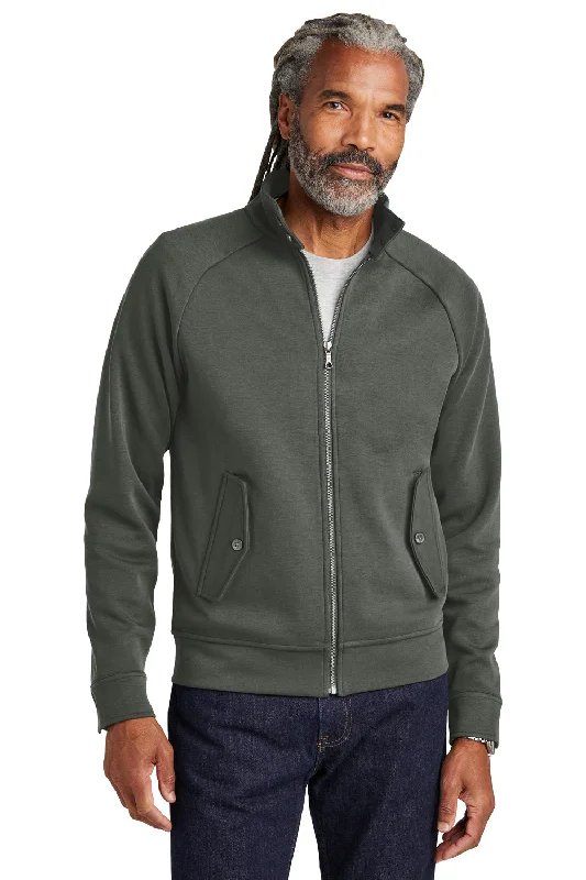 Brooks Brothers Mens Double Knit Full Zip Sweatshirt w/ Pockets - Windsor Grey