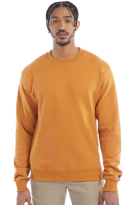 Champion Mens Double Dry Eco Moisture Wicking Fleece Crewneck Sweatshirt - Gold Glint