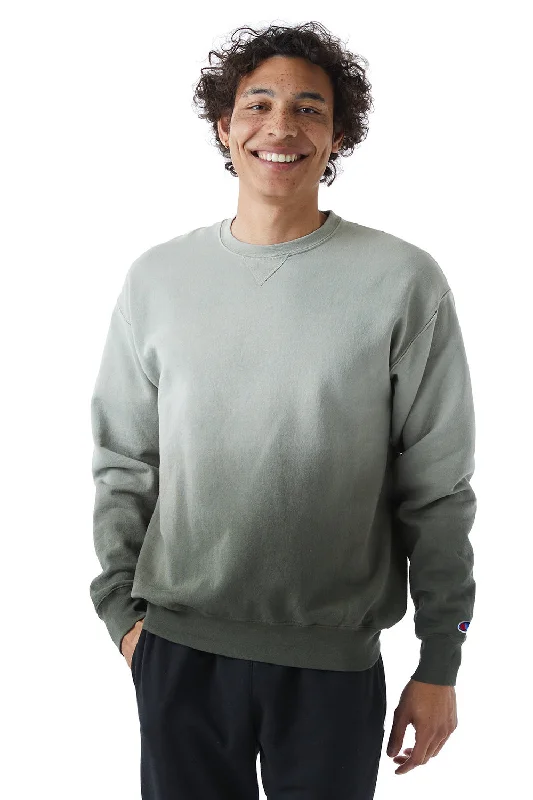 Champion Mens Dip Dye Crewneck Sweatshirt - Army Ombre