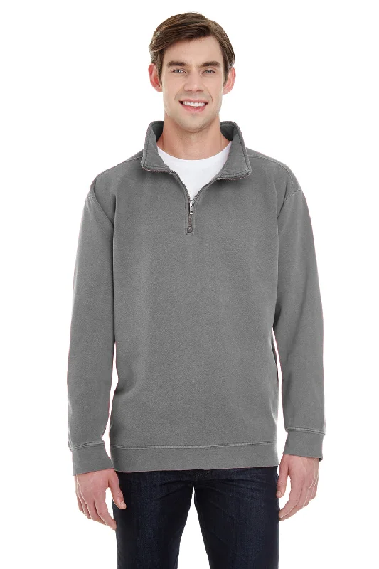 Comfort Colors Mens 1/4 Zip Sweatshirt - Grey