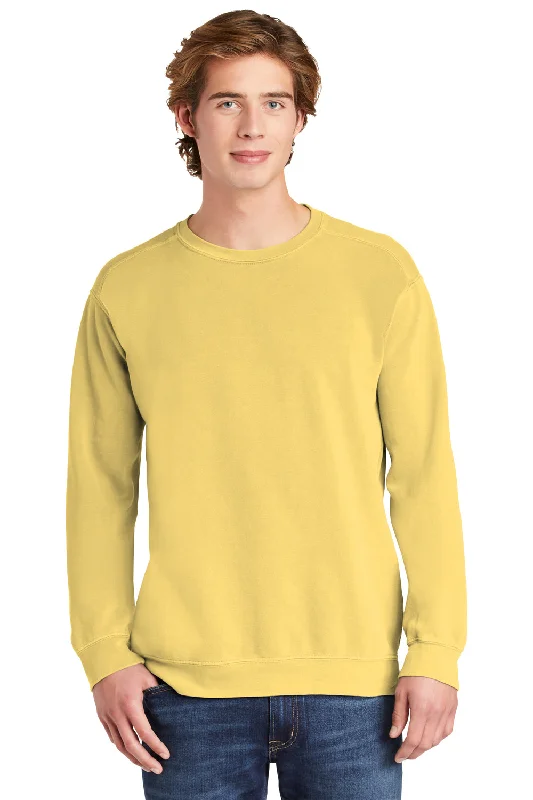 Comfort Colors Mens Crewneck Sweatshirt - Butter Yellow