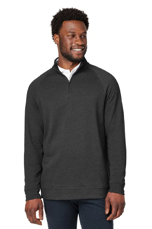 Devon & Jones Mens New Classics Charleston 1/4 Zip Sweatshirt - Black Melange