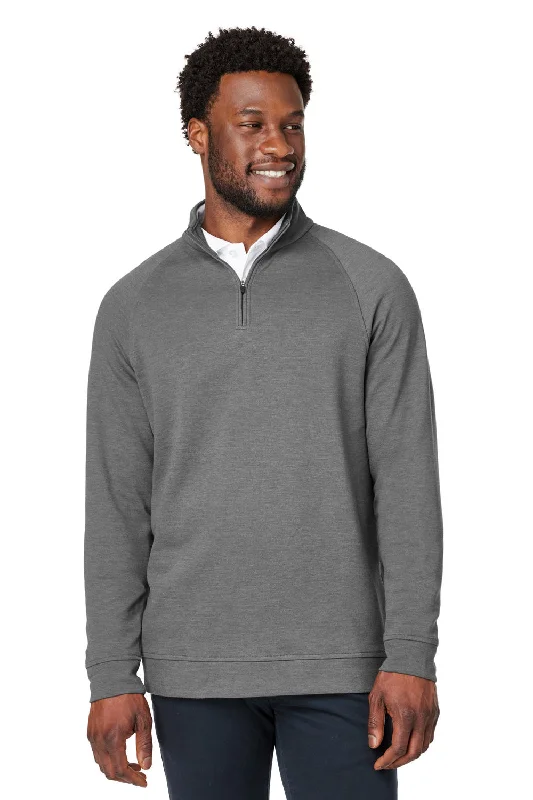 Devon & Jones Mens New Classics Charleston 1/4 Zip Sweatshirt - Graphite Grey Melange