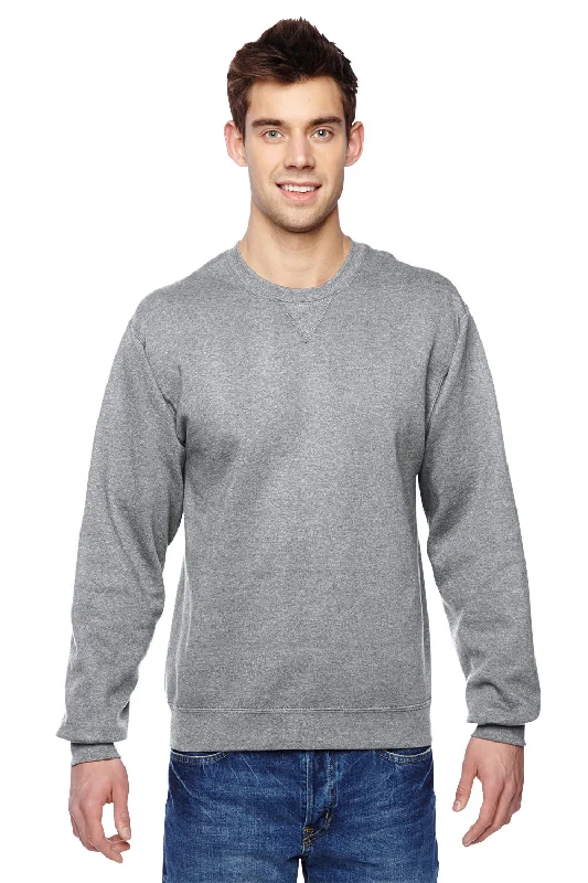 Fruit Of The Loom Mens Softspun Fleece Crewneck Sweatshirt - Heather Grey