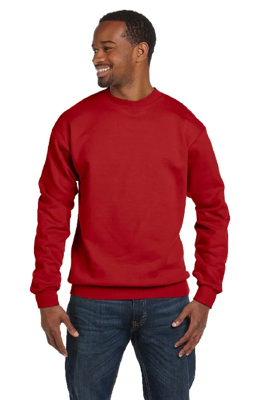 Hanes Mens EcoSmart Print Pro XP Pill Resistant Fleece Crewneck Sweatshirt - Deep Red