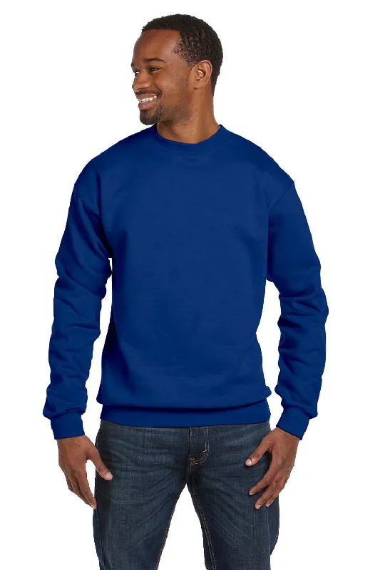 Hanes Mens EcoSmart Print Pro XP Pill Resistant Fleece Crewneck Sweatshirt - Deep Royal Blue