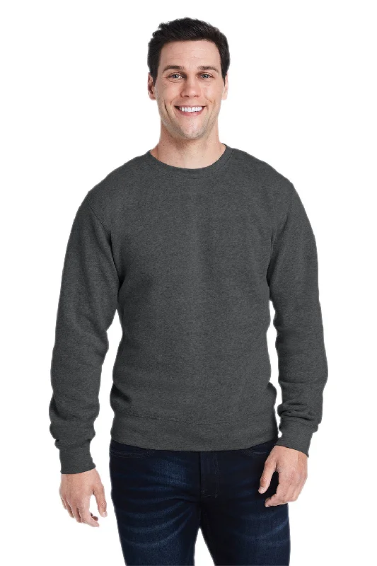 J America Mens Crewneck Sweatshirt - Black Triblend