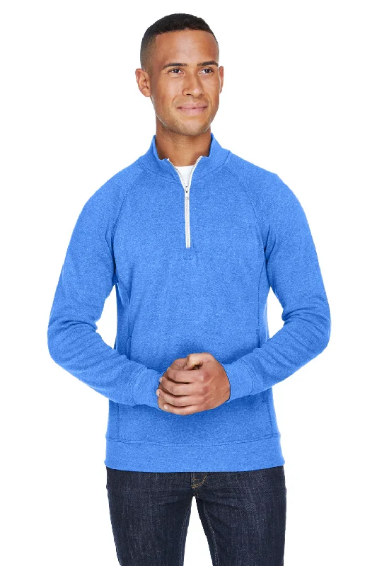 J America Mens Fleece 1/4 Zip Sweatshirt w/ Pockets - Royal Blue