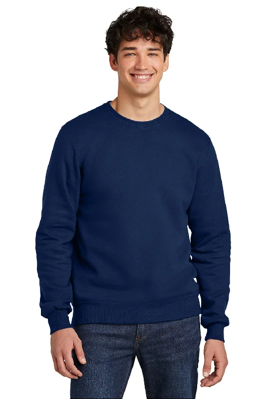 Jerzees Mens Eco Premium Moisture Wicking Crewneck Sweatshirt - Navy Blue